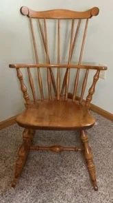  08 Antique S. Bent Bros. Colonial Wooden Rocking Chair