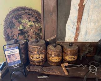 Cool canister set along with other Cowboy decor.