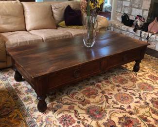 French antique solid wood coffee table 
