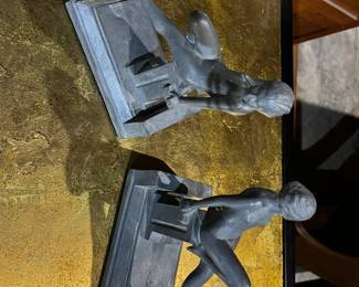 Set of Antique Art Deco Nuart Frankart Era Nude Lady Figures - Bottom Marked APT-N.Y.