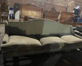 Long Fabric Chair with Barley Twist Legs