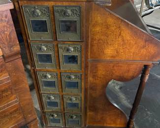 Davenport Desk with Decorative Mailbox Fronts on Side