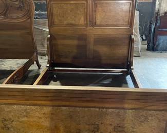 French Walnut And Burl Bed