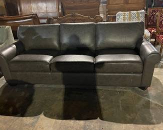 Large Leather Couch with Pull Out Bed
