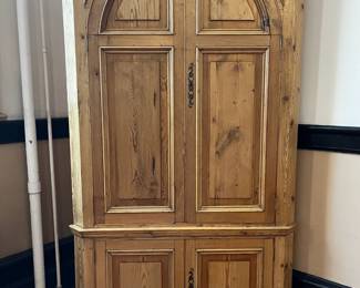 Antique Corner Pine Cabinet