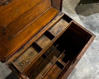Antique Lidded Box - Draftman or Tool Chest