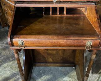 Davenport Desk with Decorative Mailbox Fronts on Side