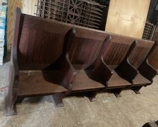 One of Two Antique Church Pews
