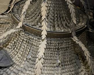 Close Up of Large Crystal Chandeliers - 3 Available and Need a Good Cleaning