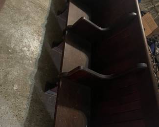 One of Two Antique Church Pews
