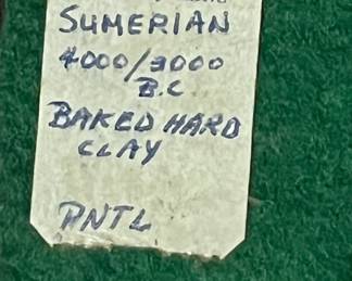 Ancient Sumerian Artifacts - Bottom of Piece Shows Franklin's Beverly Hills