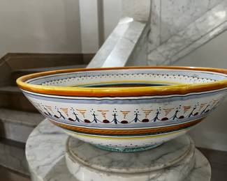 Large Italian Bowl Decorated in Ricco Classic Deruta