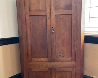 Large Antique Pine Corner Cabinet