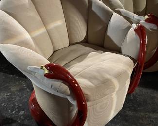 Two Deco Swan Chairs in the Style of Eileen Gray