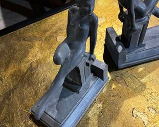 Set of Antique Art Deco Nuart Frankart Era Nude Lady Figures - Bottom Marked APT-N.Y.