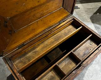 Antique Lidded Box - Draftman or Tool Chest