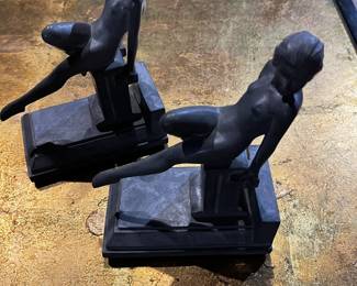 Set of Antique Art Deco Nuart Frankart Era Nude Lady Figures - Bottom Marked APT-N.Y.