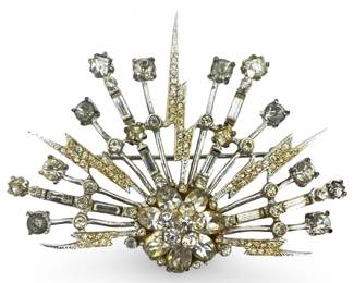 Mid Century Coro Sterling Lightning Brooch
