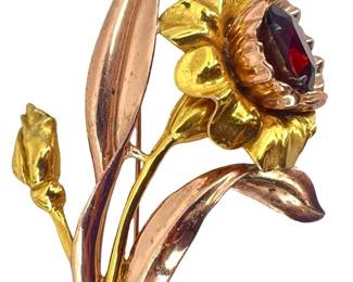 Vintage Sterling Coro Craft Floral Brooch
