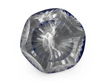 Vintage Baccarat Sulphide Zodiac Paperweight
