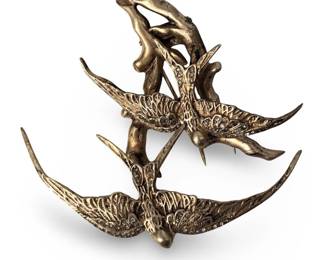 Nettie Rosenstein Sterling Silver Swallows Brooch
