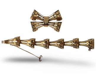 Vintage Monet Sterling Bracelet/Brooch Set
