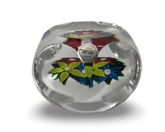 St. Louis Faceted Flower Bouquet Paperweight
