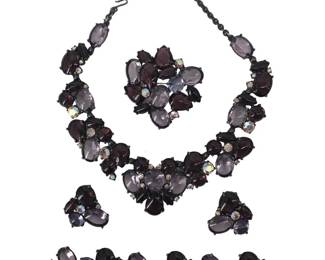 (5pc) Large Vintage Schiaparelli Rhinestone Set
