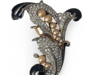 Vintage Trifari Jeweled Enamel Clip
