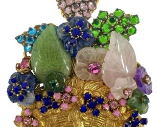 Rare Stanley Hagler NYC Natural/ Rhinestone Brooch
