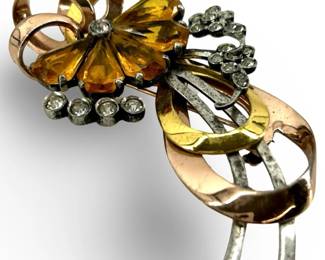 Mid-Century Sterling Flower Brooch
