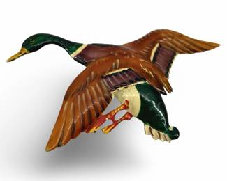 Rare Bauring Sterling Enamel Mallard Brooch

