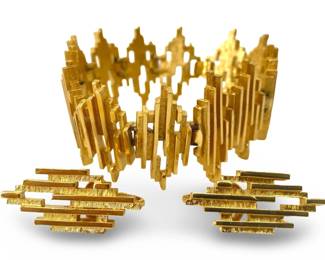 Mid Century Modern Trifari Bracelet/ Earring Set
