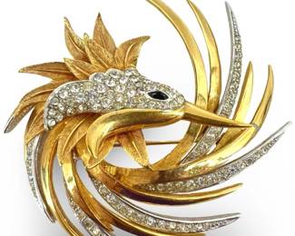 Rare Marcel Boucher Swirled Bird Brooch
