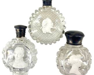 Antique Sulphide Scent Crystal Bottles
