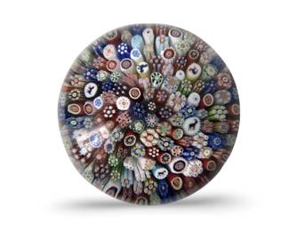 Rare 1848 Baccarat Crystal Millefiori Paperweight
