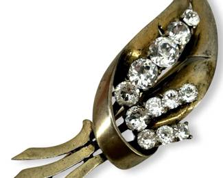 Vintage Mazer Sterling Leaf Brooch
