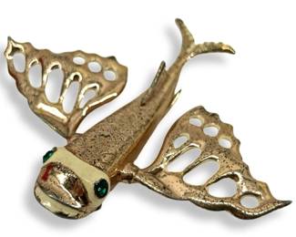 Nettie Rosenstein Sterling Flying Fish Brooch

