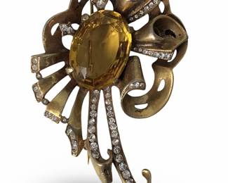 Reja Sterling Rhinestone Brooch
