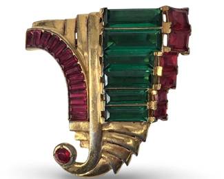 Ralph DeRosa Rhinestone Fur Clip
