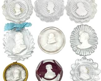 9pc Sulphide Cameo Paperweight Collection
