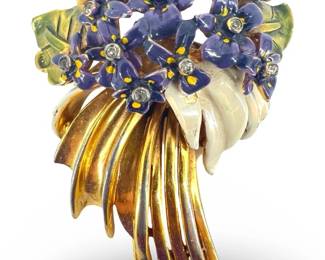 Ralph DeRosa Enamel Bouquet Clip
