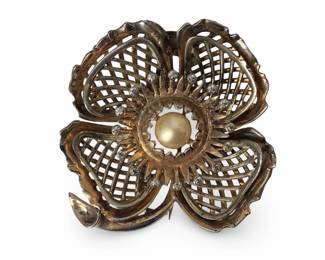 Ralph DeRosa 3D Sterling Silver Flower Brooch
