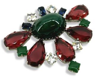 Vintage Schreiner Rhinestone Costume Pin
