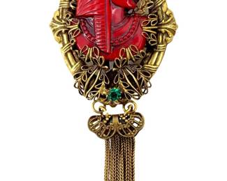 Vintage Art Deco Egyptian Revival Brooch
