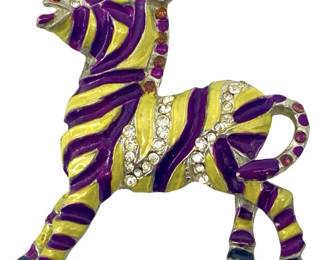 Vintage Marcel Boucher Enamel Zebra Brooch
