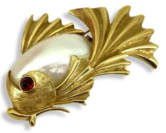 Marcel Boucher Shell Fish Brooch

