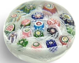 Vintage Clichy Chequer Millefiori Paperweight
