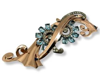 Sterling Mid-Century Costume Brooch
