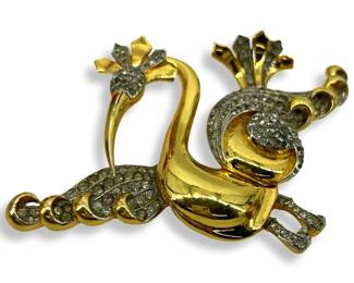 Vintage Coro Craft Swan Brooch
